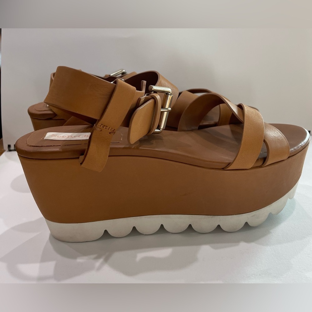 See by Chloė Platform Wedge Sandals size 40 - Picture 3 of 5